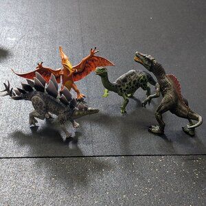 Dinosaur Toy Lot Of 4 Kid Galaxy Figures Stegosaurus Spinosaurus Riojasaurus